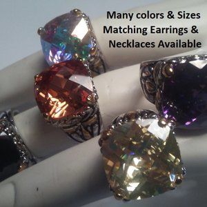 Cable Ring in MANY COLORS & sizes 18kt gold and silver high quality NWT